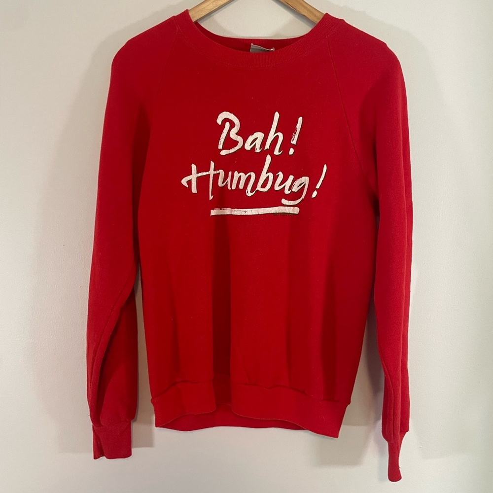 Vintage 90s Christmas Crewneck Sweatshirt Men’s M Holidays Red Christmas